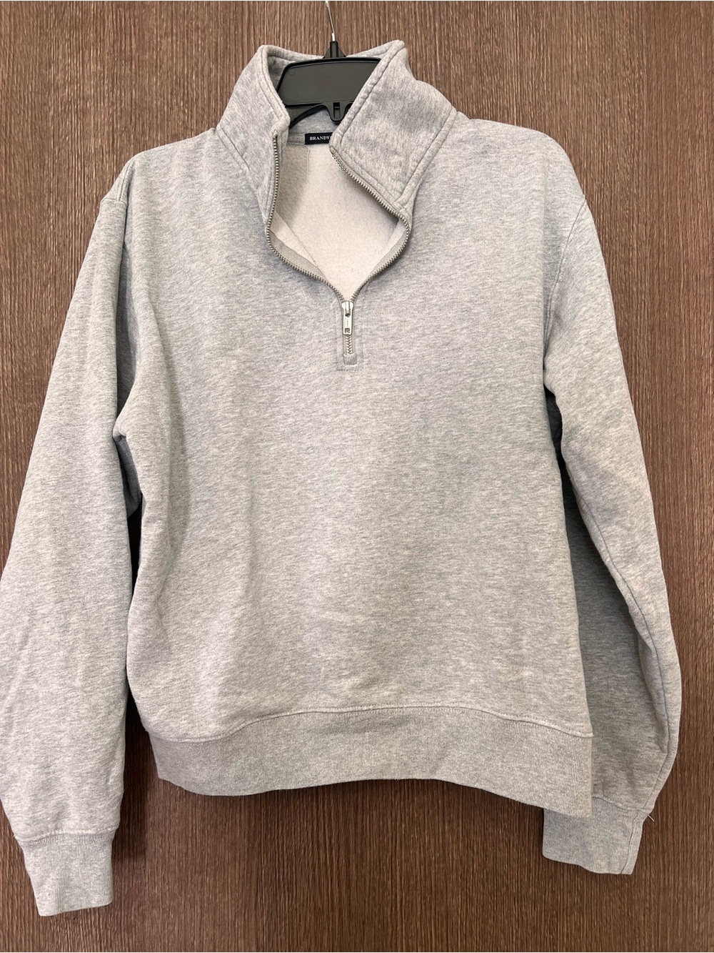 Brandy Melville Light Gray Quarter-Zip Pullover
